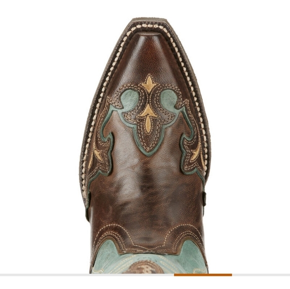 NWT Ariat ZEALOUS Teal and Brown Leather Boots - Picture 5 of 9